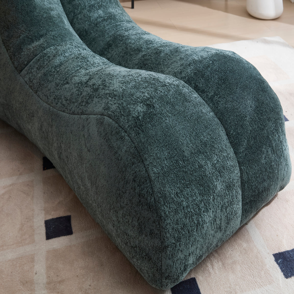 Anthony & Home studio sponge-filled bean bag sofa chair with soft fabric upholstery and a contemporary design.