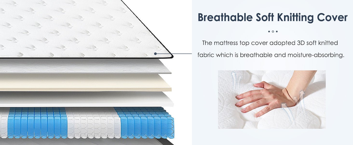 Anthony & Home full-size hybrid mattress with pocketed innerspring for a comfortable and supportive sleep experience