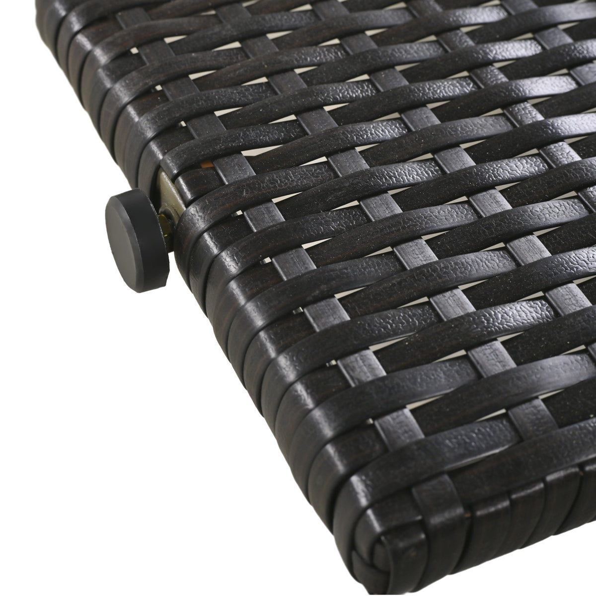 Anthony & Home outdoor wicker chaise lounges set with dark brown finish, adjustable backrest and pull-out side table.