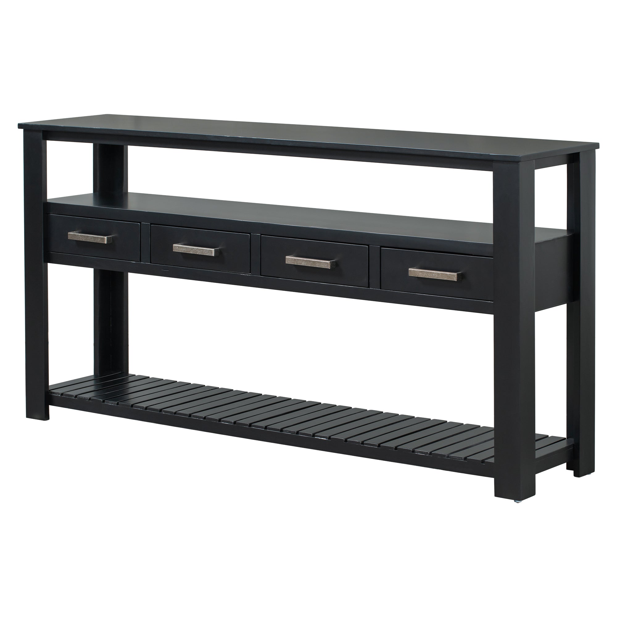Anthony & Home U Style Signature Painted Black Console Table with sleek modern design and smooth painted finish.
