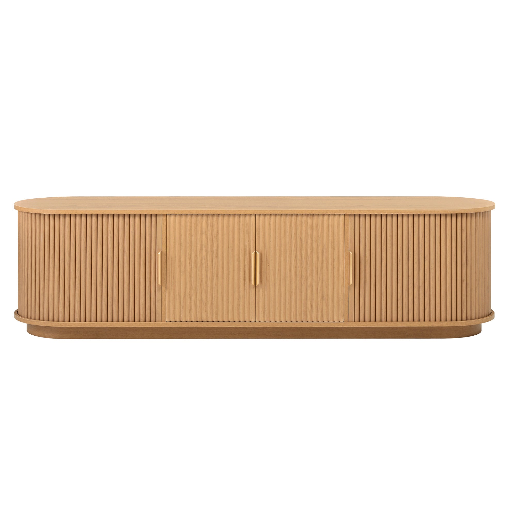 Anthony & Home Studio Collection TV stand with gold handles, sleek wooden finish, and modern design for contemporary living rooms.