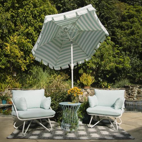 Teddi Outdoor Two Person Lounge Chairs Aqua Finish Set