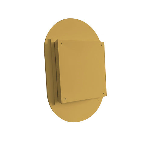 20x34 Oval Recessed Medicine Cabinet Metal Framed Matte Gold