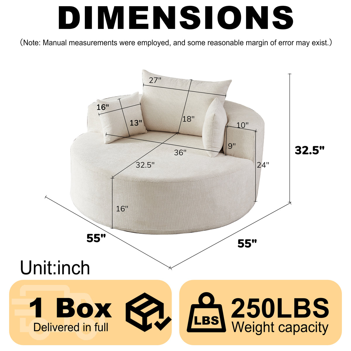 Anthony & Home chenille sleeper chair with plush upholstery, ideal for living room or bedroom, featuring a cozy, modern design.