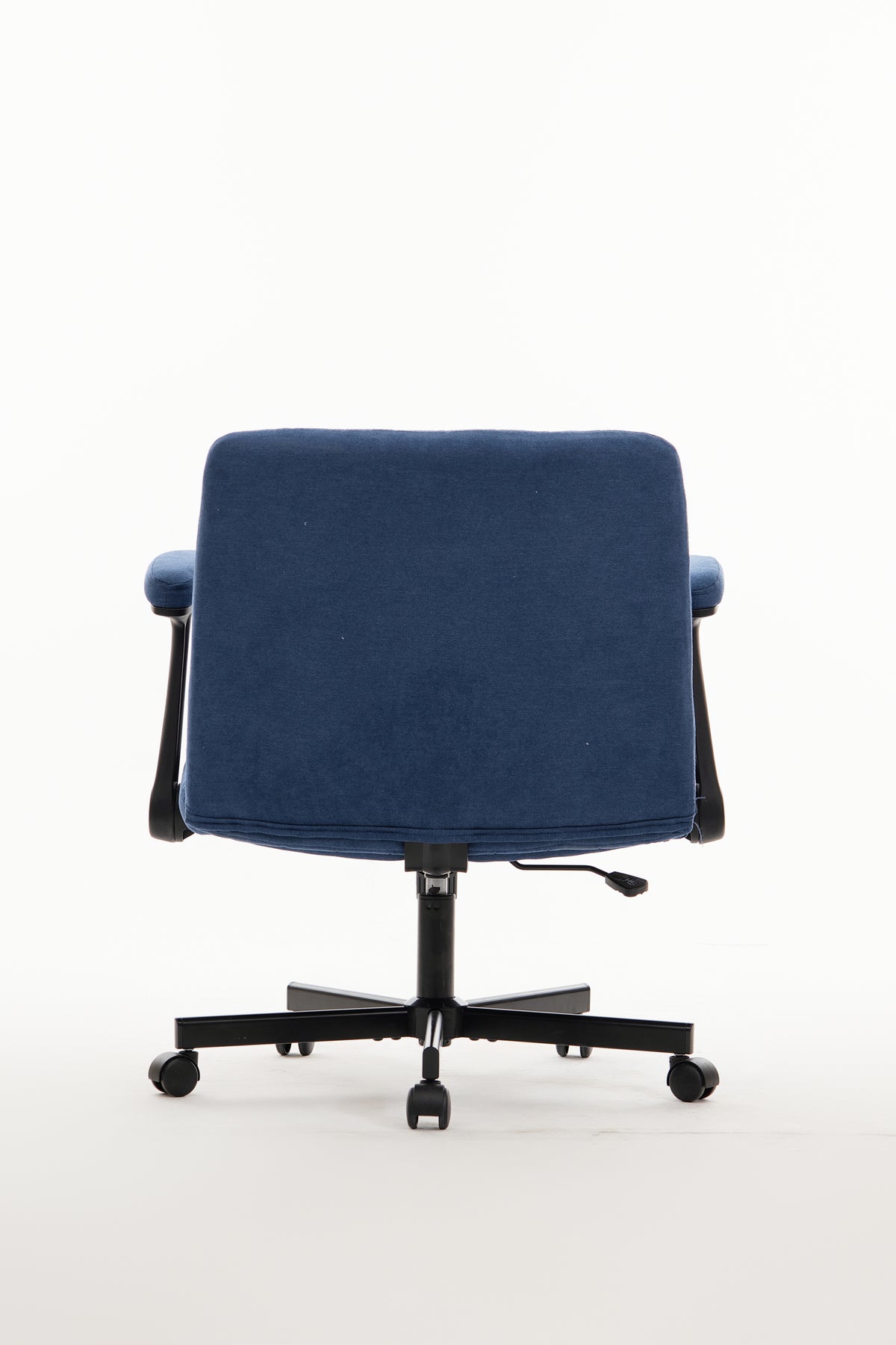 Anthony & Home Atelier velvet office chair with crisscross armrests, featuring plush upholstery and modern design.