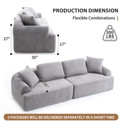 4 Seater Compression Sofa With Crochet Yarn Fabric
