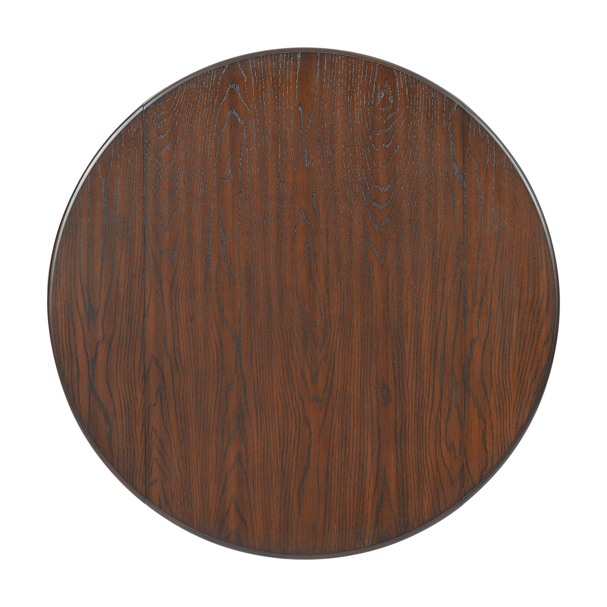 Anthony & Home Atelier Walnut extendable round dining table with 2-4 seating, showing its elegant wooden surface and expandable design.