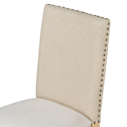 TREXM 4 Wooden Cushioned Fabric Upholstered Dining Chairs