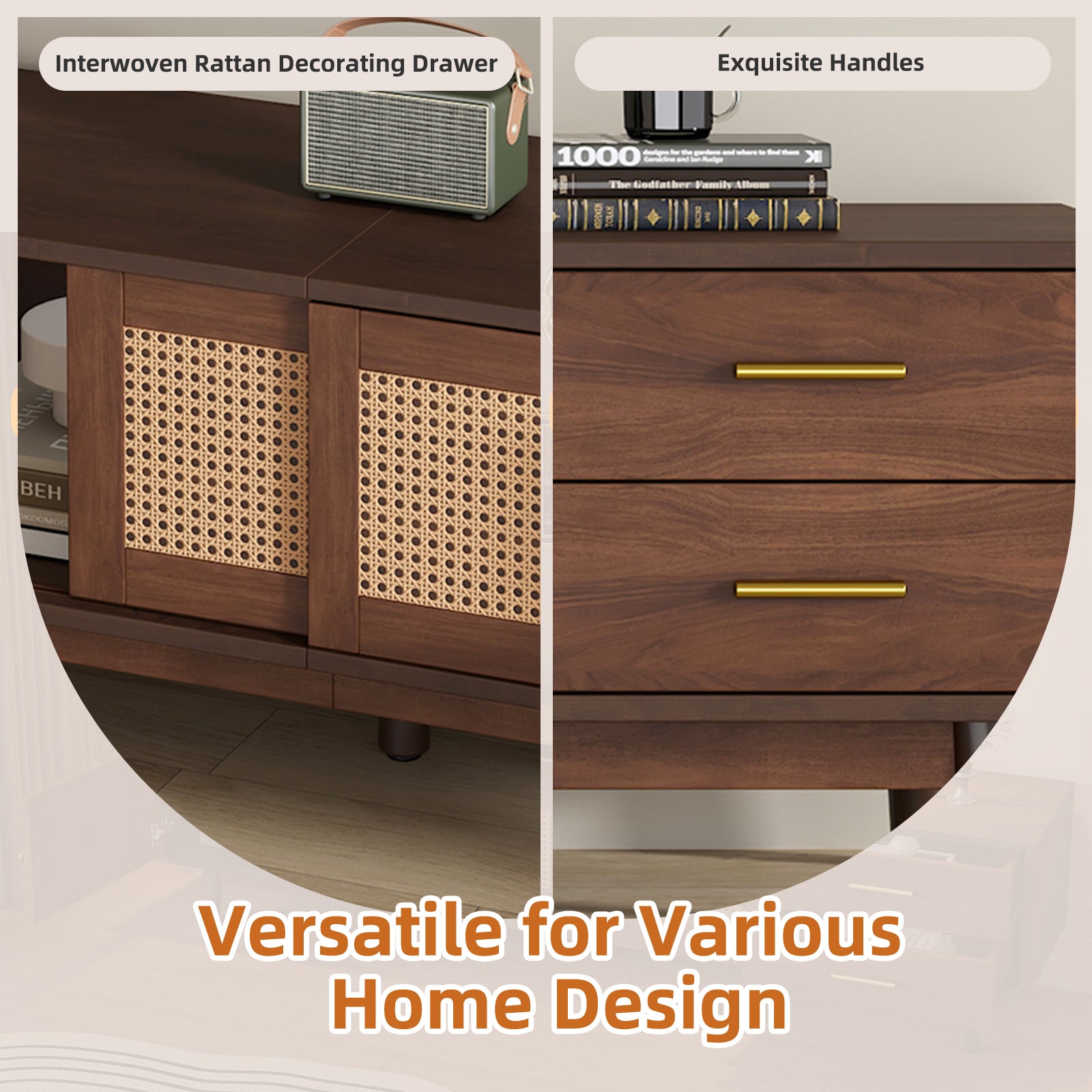 Dark brown solid wood Heritage Collection TV stand by Anthony & Home with sleek design and spacious storage.