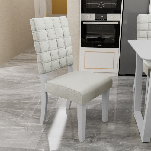 Fx D1 7 Piece Dining Set Chairs And Table Linen Upholstery