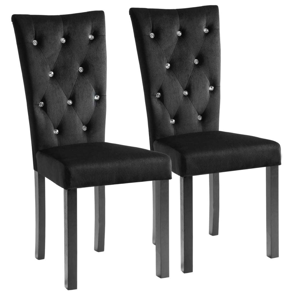 Black Velvet Dining Chairs Set Of 2 For Modern Homes
