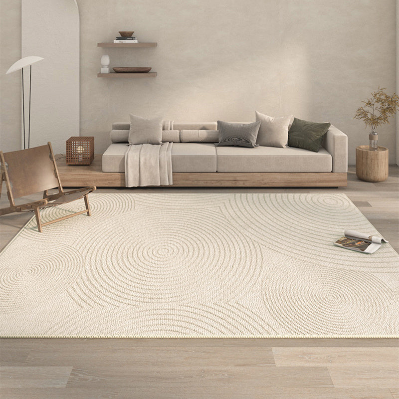 Living Room Carpet Area Rug With Stripes Polyester Woven
