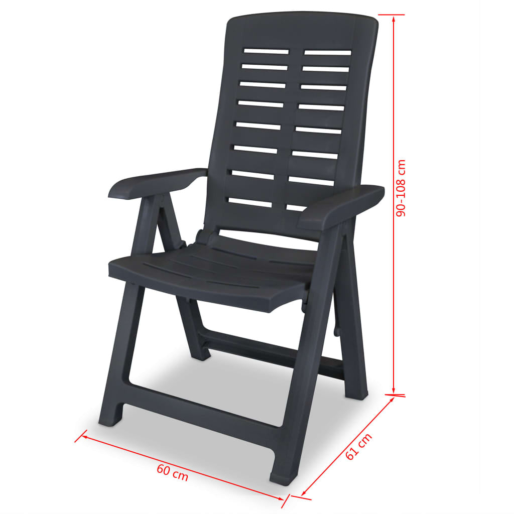 Anthracite Garden Lounge Chairs Set 4 for Outdoor Patio