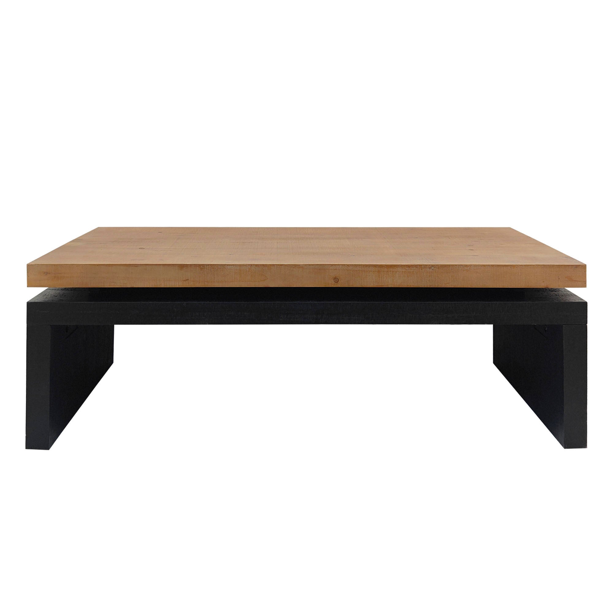 Two-tone wood floating top coffee table by Anthony & Home, showcasing a modern, sleek design with a limited edition finish.