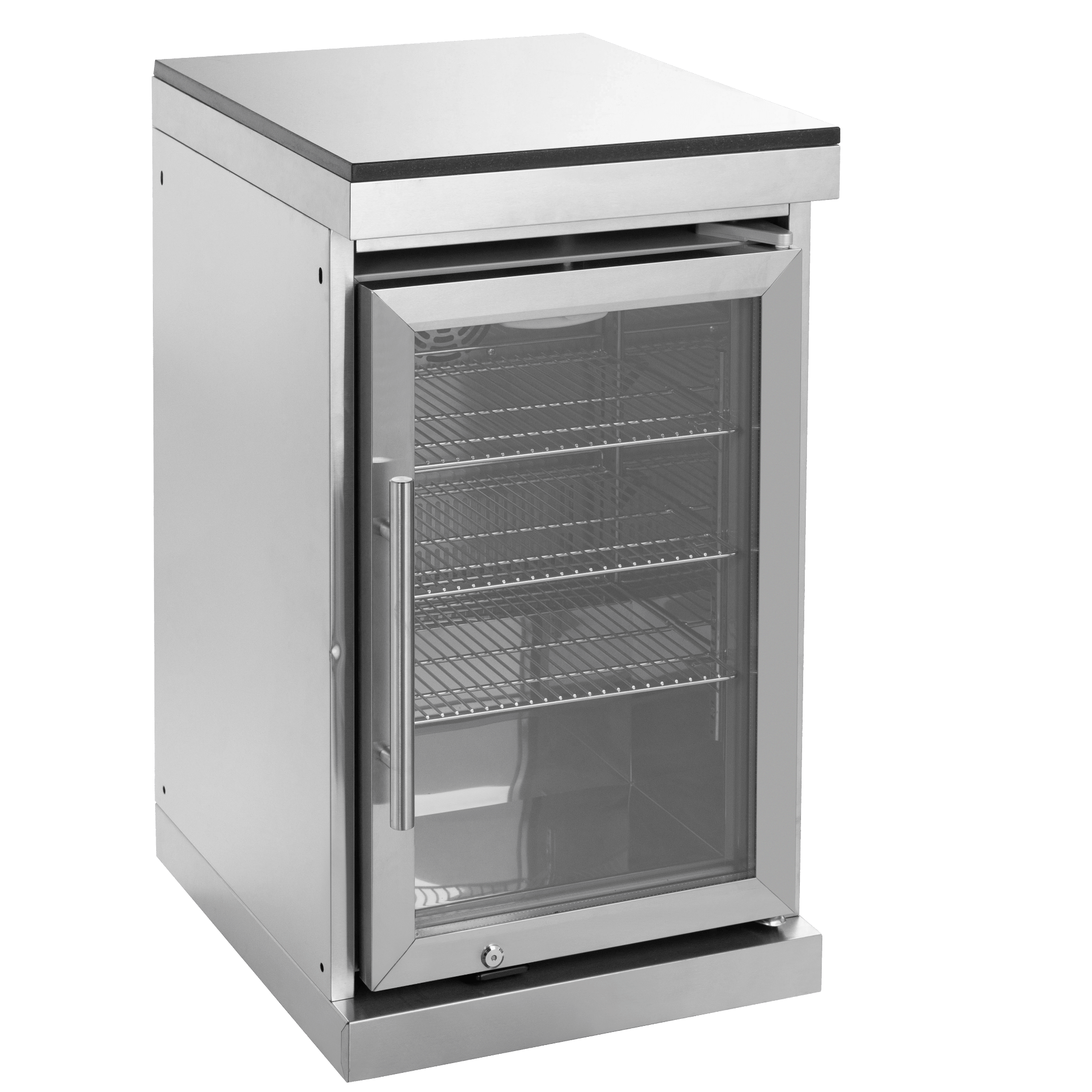 Anthony & Home stainless steel outdoor kitchen island with built-in cooking area and storage, designed for outdoor entertaining.