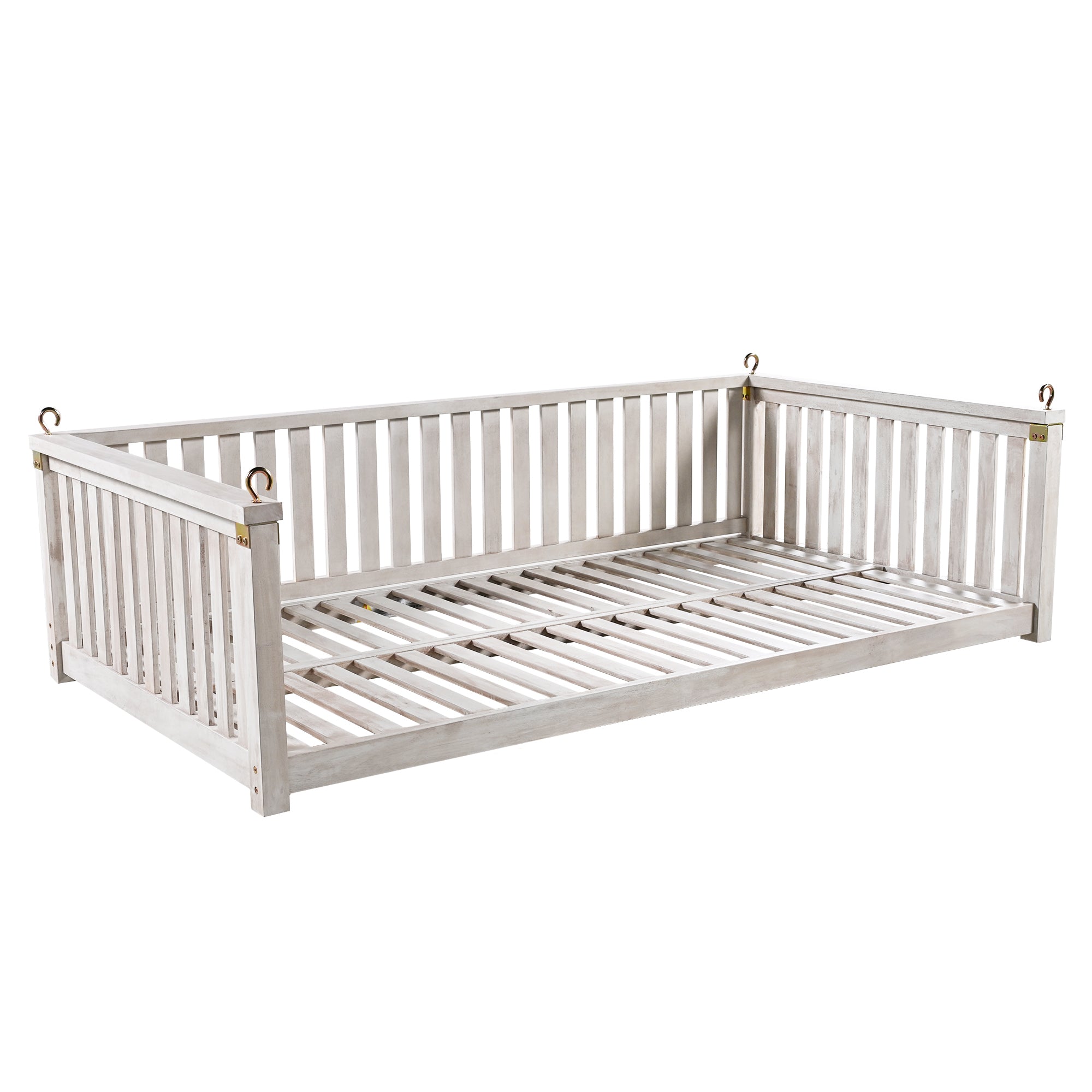 Anthony & Home Topmax Studio solid wood twin size porch swing with ropes, featuring a classic design and comfortable seating.