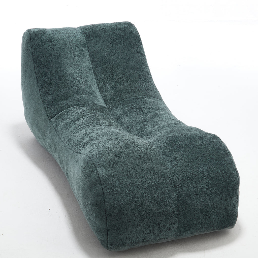 Anthony & Home studio sponge-filled bean bag sofa chair with soft fabric cover, shown in a cozy living room setting.