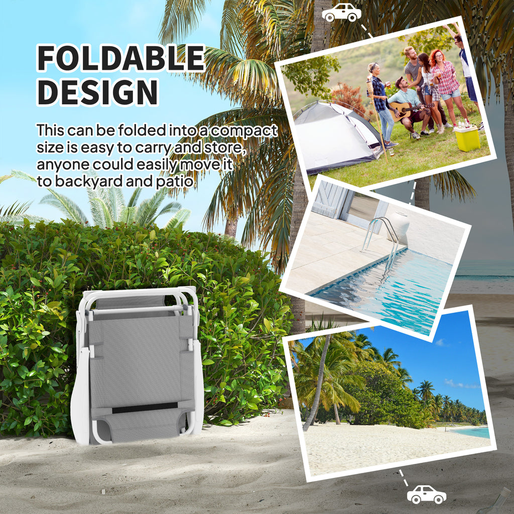 Outdoor Beach Lounge Chairs With Four Position Backrest