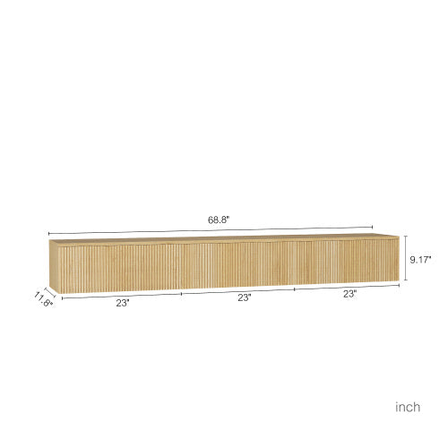Floating Wall TV Stand With 16 Color LEDs For 55 To 65 TVs