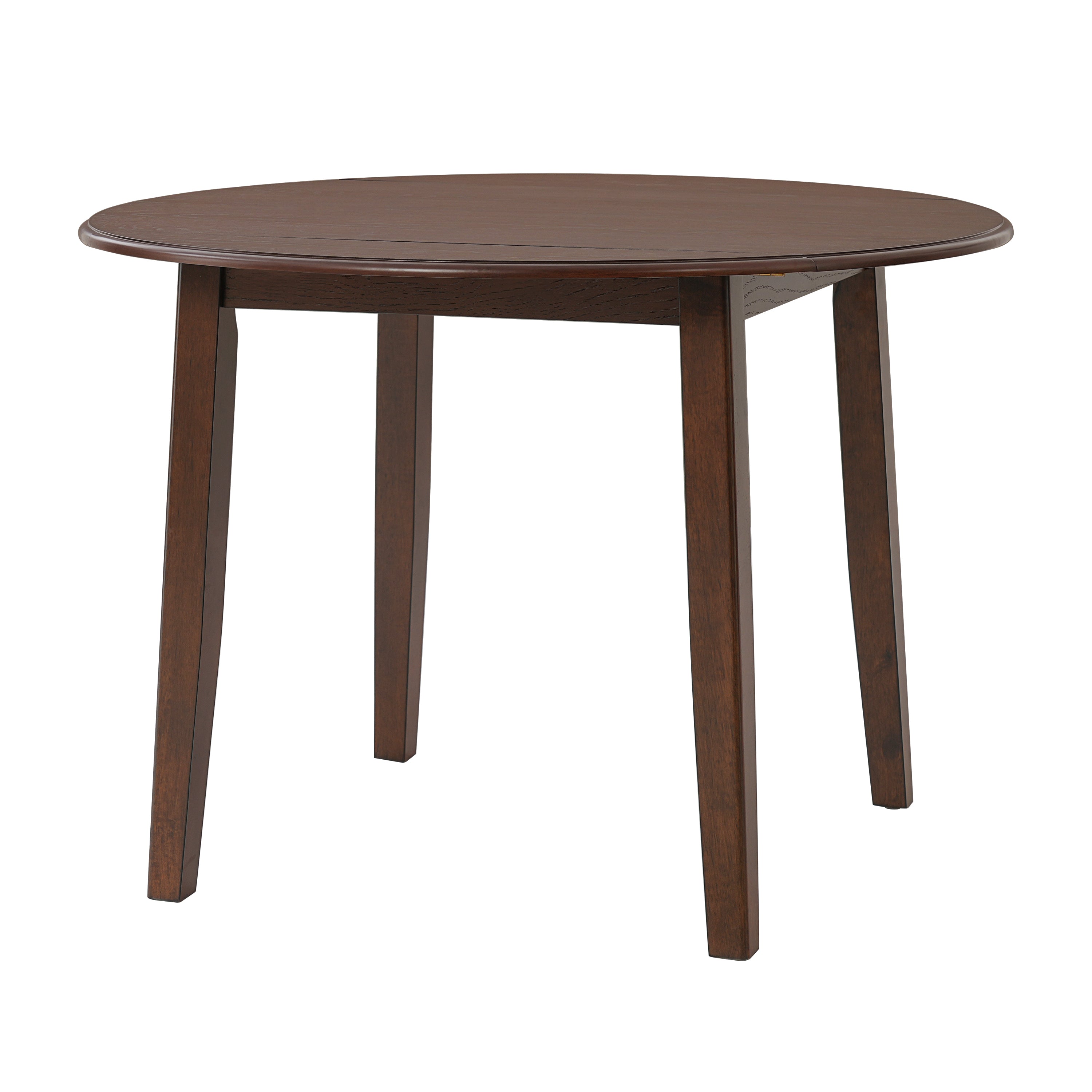 Anthony & Home Atelier walnut extendable round dining table with 2-4 settings, showcasing its polished walnut surface and elegant design.