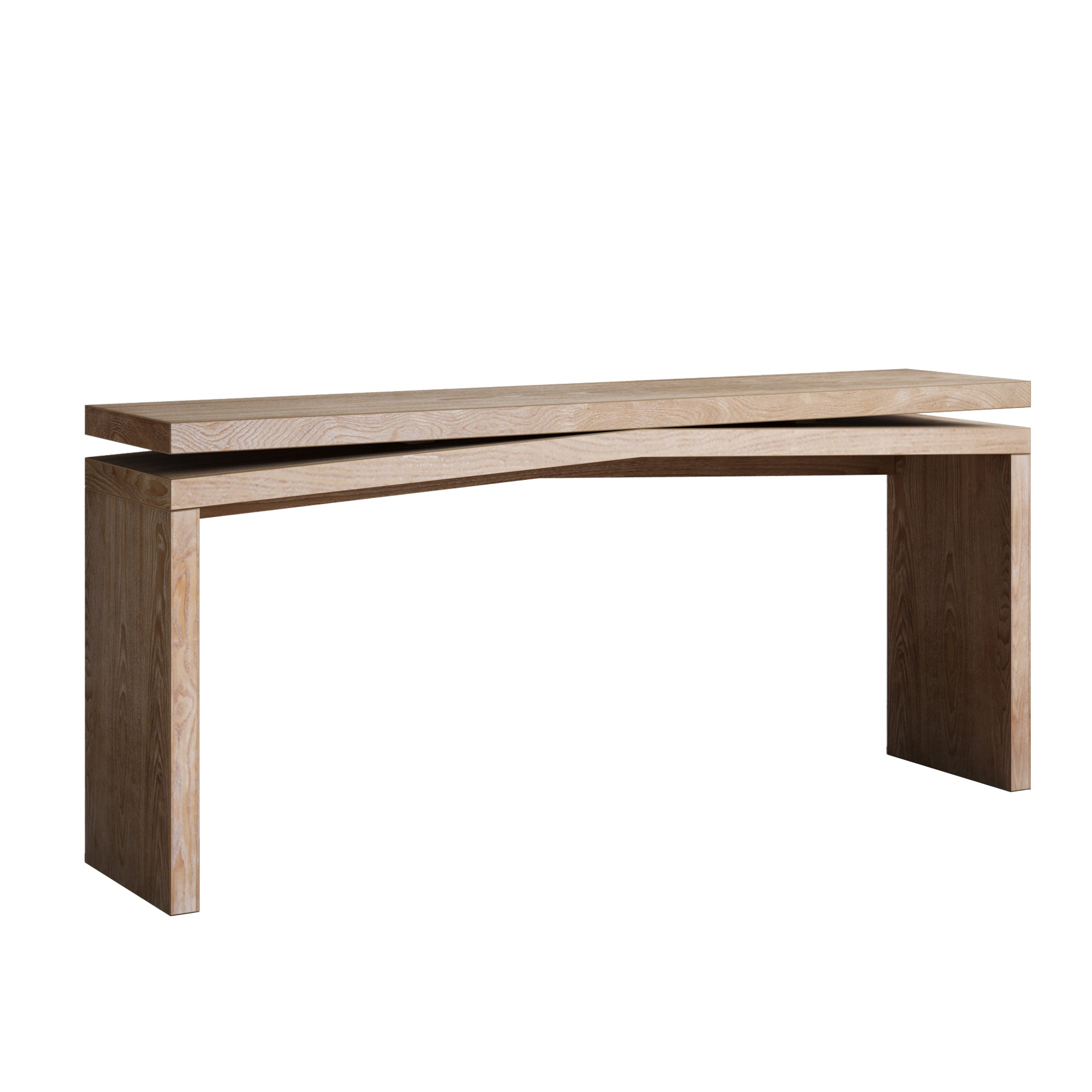 Heritage Rustic Solid Wood Veneer Console Table by Anthony & Home with natural wood finish and sturdy design.