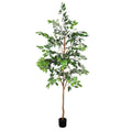Artificial Ficus Tree, 6 ft with natural trunk in black pot, ideal for indoor home or office decor, from Anthony & Home Studio Collection.