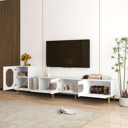 Wood Extendable TV Stand Entertainment Center Media Console