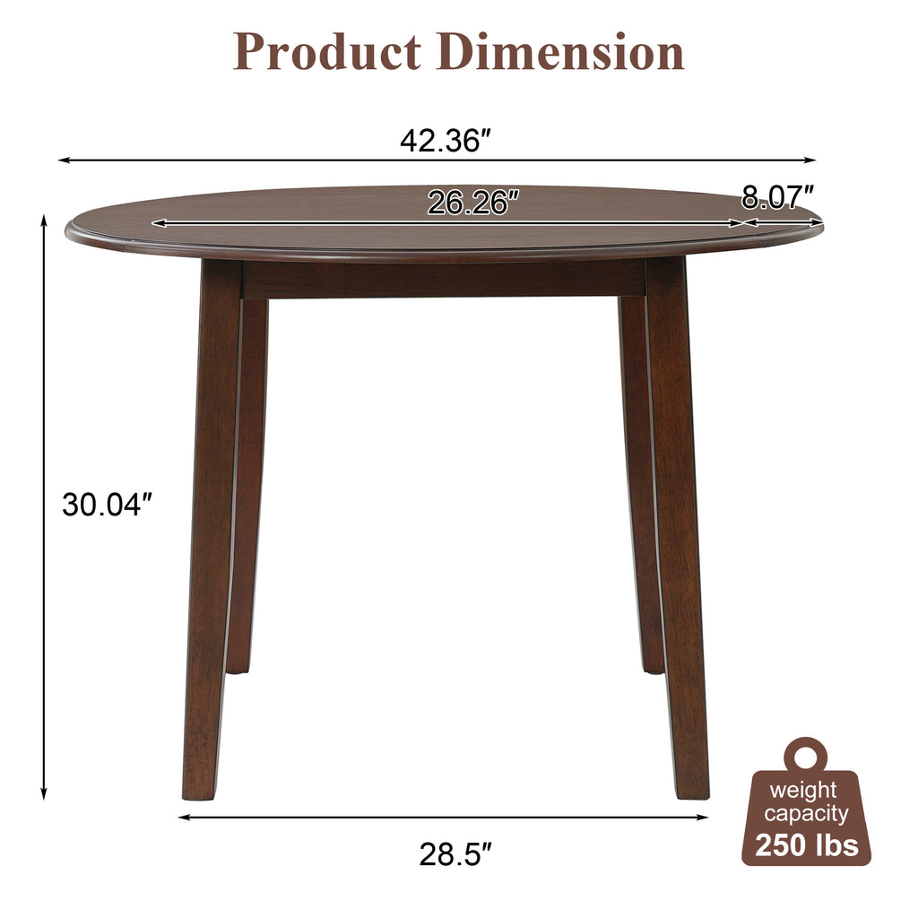 Anthony & Home Atelier Walnut Extendable Round Dining Table with 2-4 size, featuring a polished walnut finish and modern design.