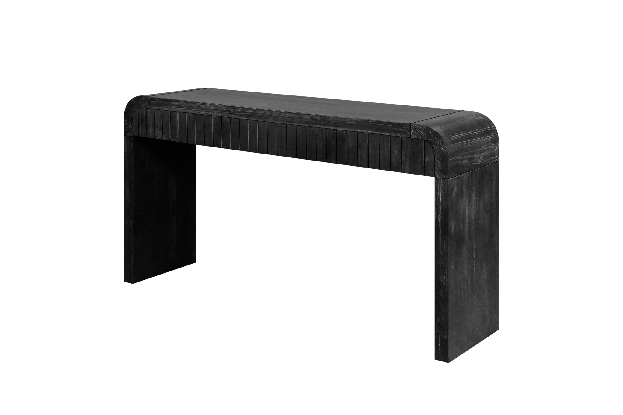 Antique black console table by Anthony & Home showcasing a sleek, limited edition design with smooth surface and elegant legs.