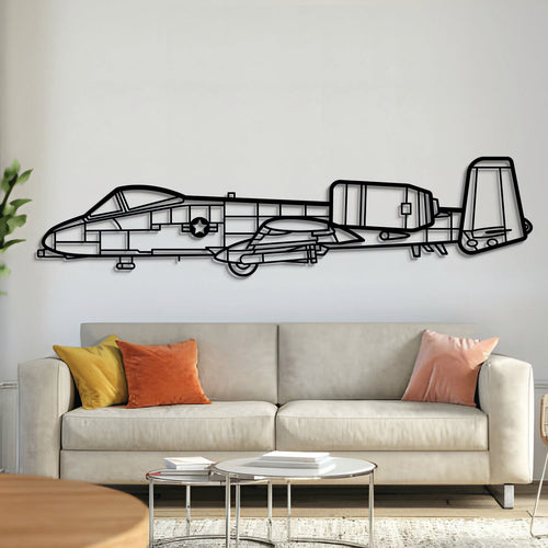 Navigate Craft A-10 Thunderbolt II metal aircraft wall art featuring a detailed depiction of the Fairchild-Republic fighter jet.