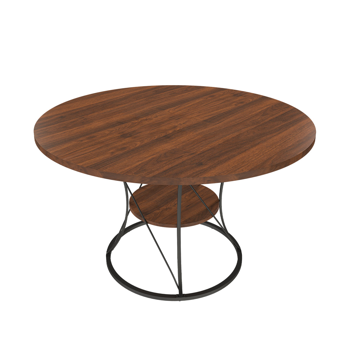 Anthony & Home studio round extendable dining table made of solid wood, showcasing its elegant, versatile design and natural wood finish.