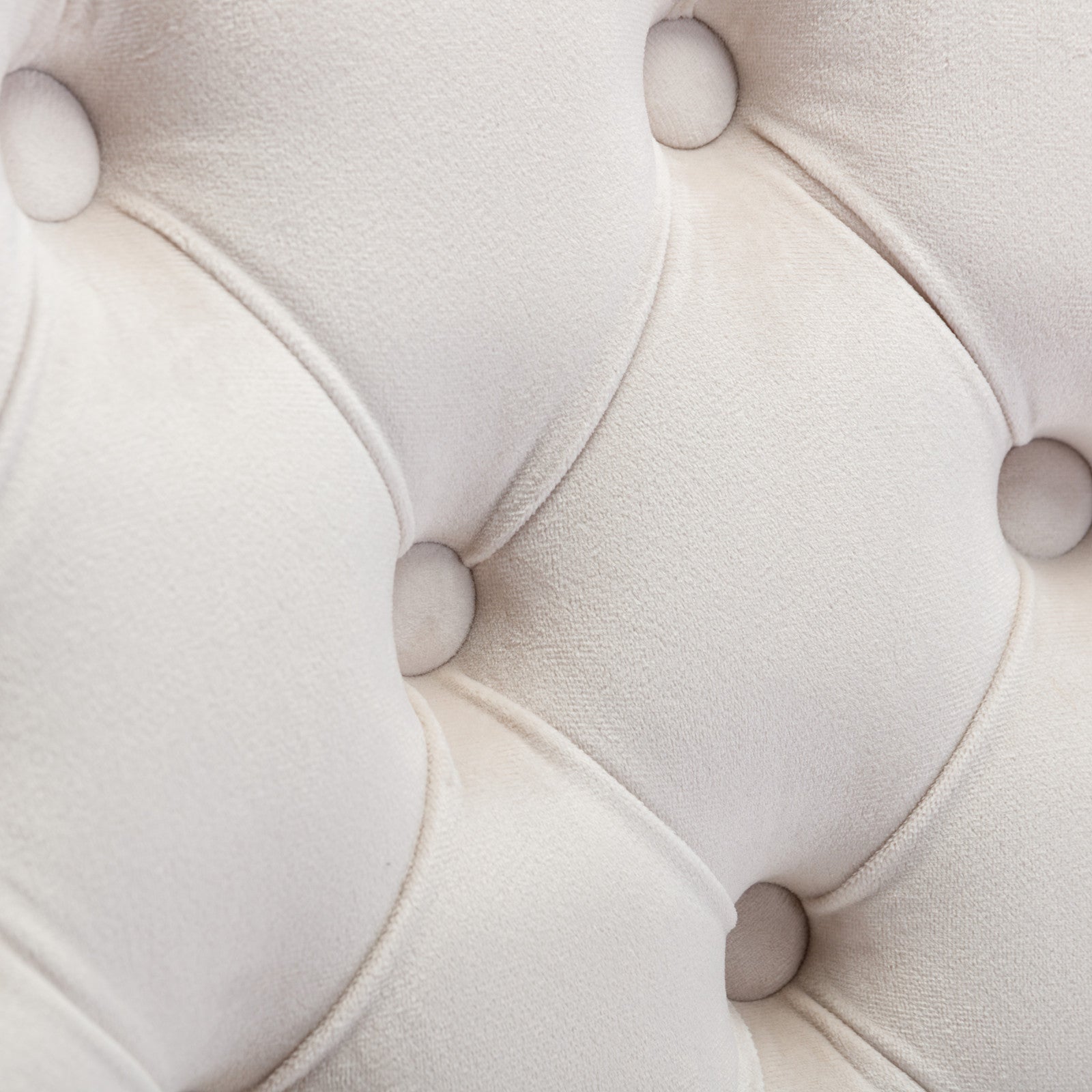 Anthony & Home A&A Velvet Tufted Office Chair in beige with adjustable height, swivel base, and ergonomic design.
