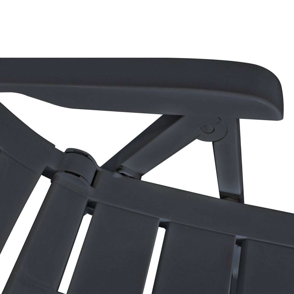 Anthracite Garden Lounge Chairs Set 4 for Outdoor Patio