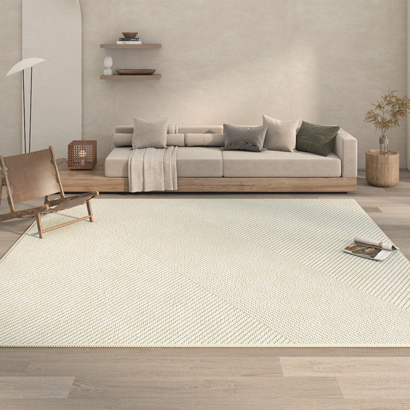 Living Room Carpet Area Rug With Stripes Polyester Woven