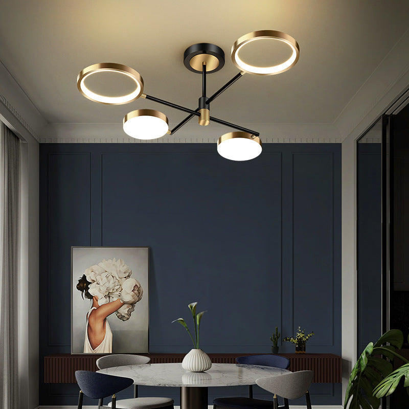 Led Lighting Chandelier Black Gold 4 6 8 Heads Living Room