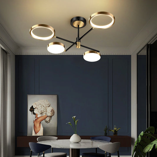 Led Lighting Chandelier Black Gold 4 6 8 Heads Living Room