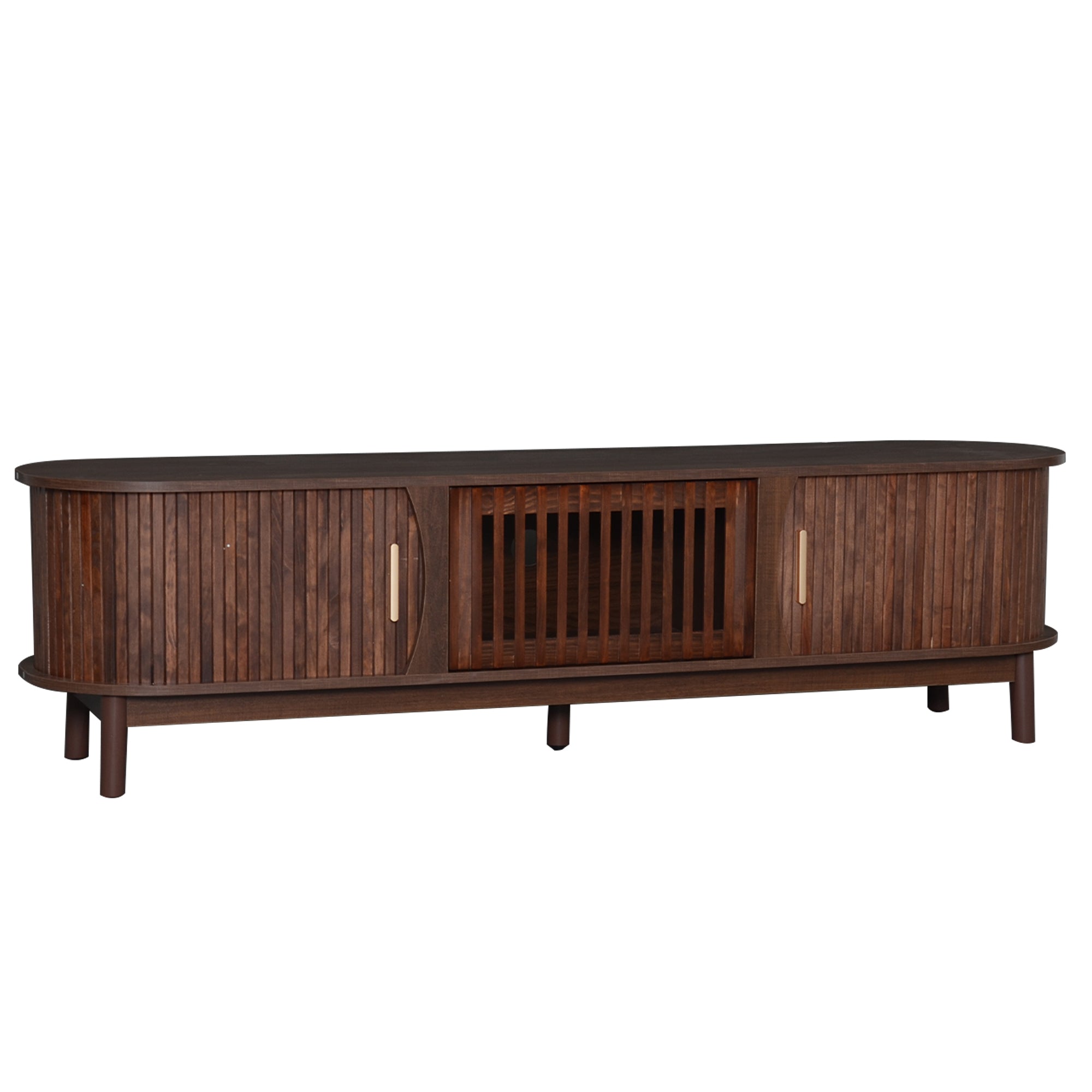 Modern farmhouse solid pine TV stand by Anthony & Home with a rustic design and spacious storage compartments.
