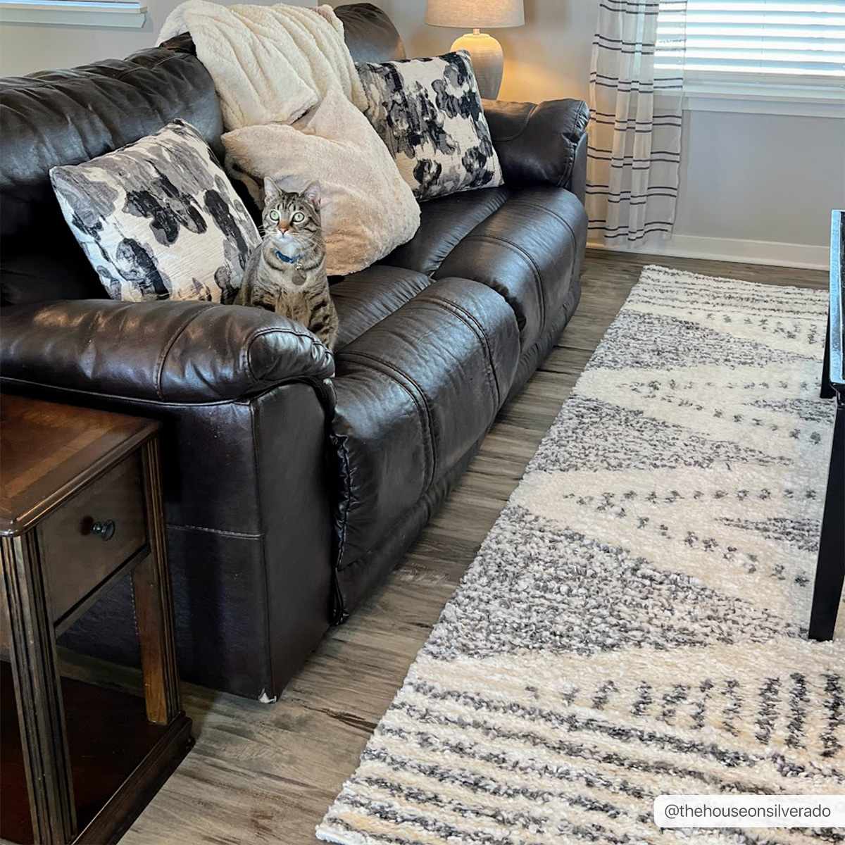 Moroccan Boho shag area rug from Hauteloom's Exclusive Collection with textured, plush design in neutral tones.