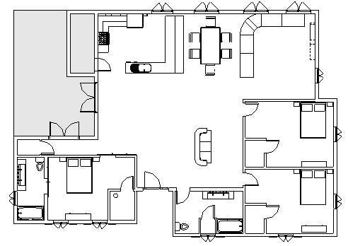 Single-story home with side deck