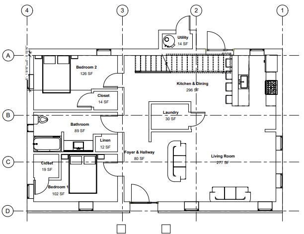 1.5 Story home with large open living room only takes up 1200 sqft of ground space