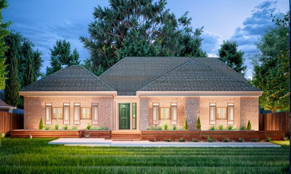 Single-story home with side deck