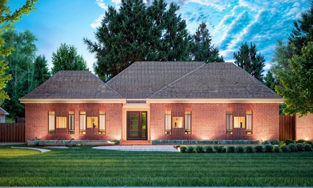 Single-story home with side deck