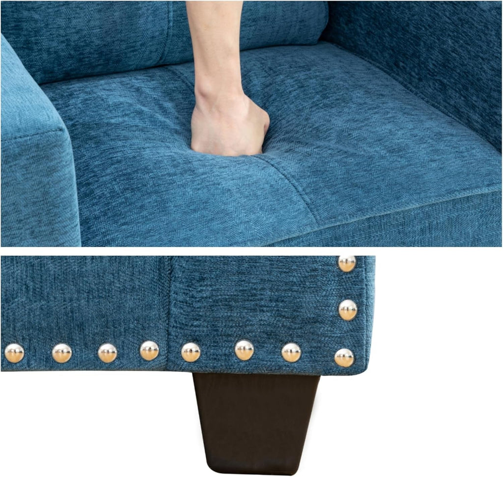 Limited edition three-seater sofa with button-tufted upholstery by ShipItFurniture, showcasing plush seating and elegant design.