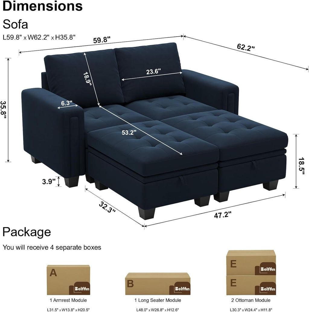 Velvet modular sectional sofa from ShipItFurniture, featuring plush upholstery and contemporary design for stylish living rooms.