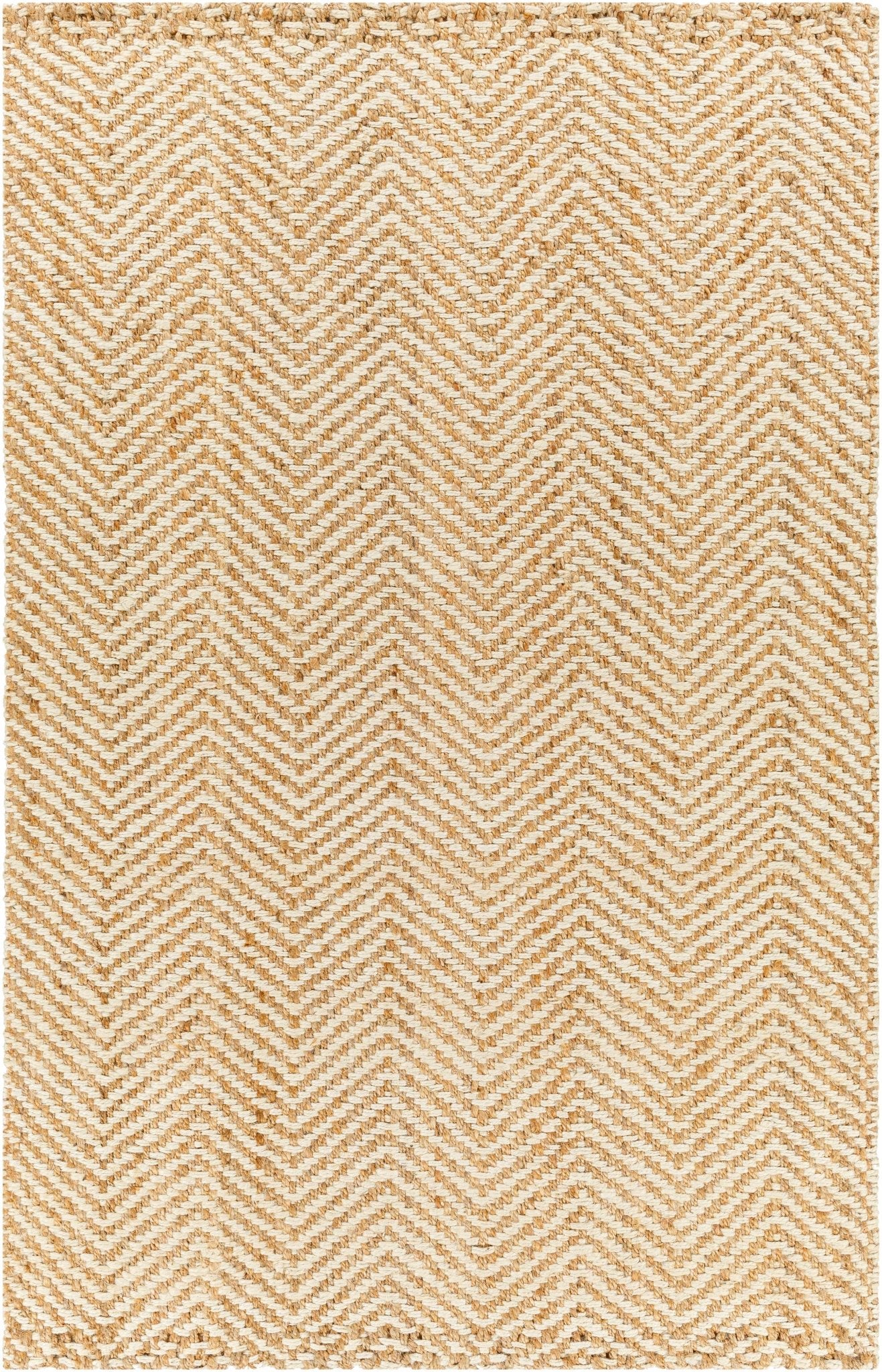 Hand-woven jute area rug from Boutique Rugs' Aren collection, featuring a natural, textured design in earthy tones.